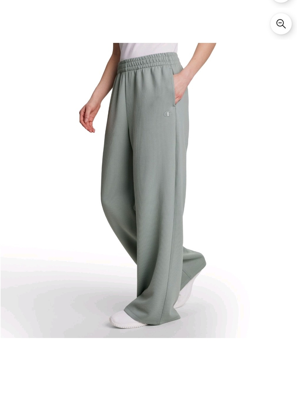 Champion Wide-Leg Sweatpants in Light Sage Green